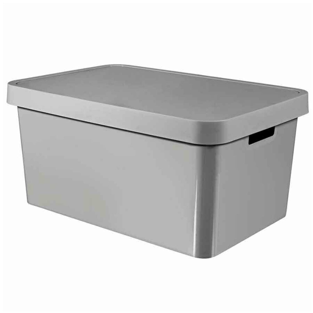 Curver Infinity Storage Box 45L with Lid - Grey