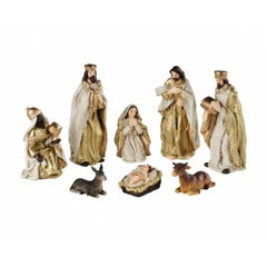 Decoris Polyresin Nativity Set of 8 Pieces - Gold