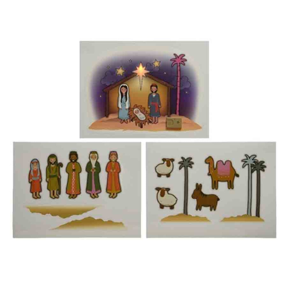 Lumineo BO Flame Effect Led Window Nativity Decoration 26cm