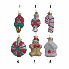 Decoris Glass Hanging Ornaments 7cm - 6 Assorted