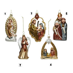 Decoris Hanging Shatterproof Nativity Scene 12cm - 5 Assorted