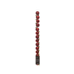 Decoris Shatterproof Baubles Tube of 14 Pieces 3cm - Christmas red