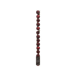 Decoris Shatterproof Baubles Tube of 14 Pieces 3cm - Oxblood