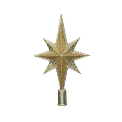 Decoris Shatterproof Peak Star Tree Topper 25.5cm with Glitter - Pearl