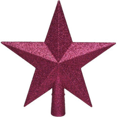 Decoris Shatterproof Star Tree Topper 20cm with Glitter - Magnolia