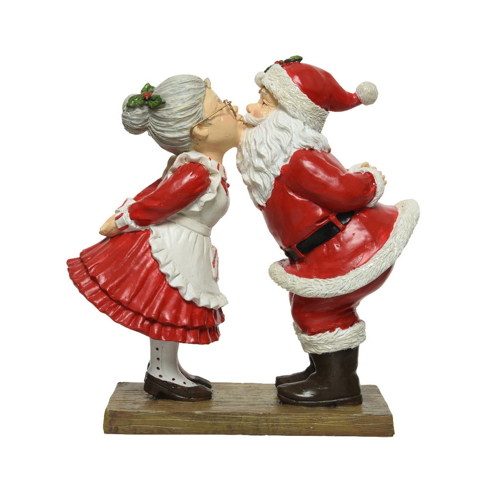 Decoris Mr and Mrs.Claus Kissing 20cm