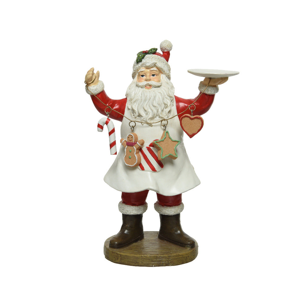 Decoris Santa Figurine with Gingerbread Garland 23cm