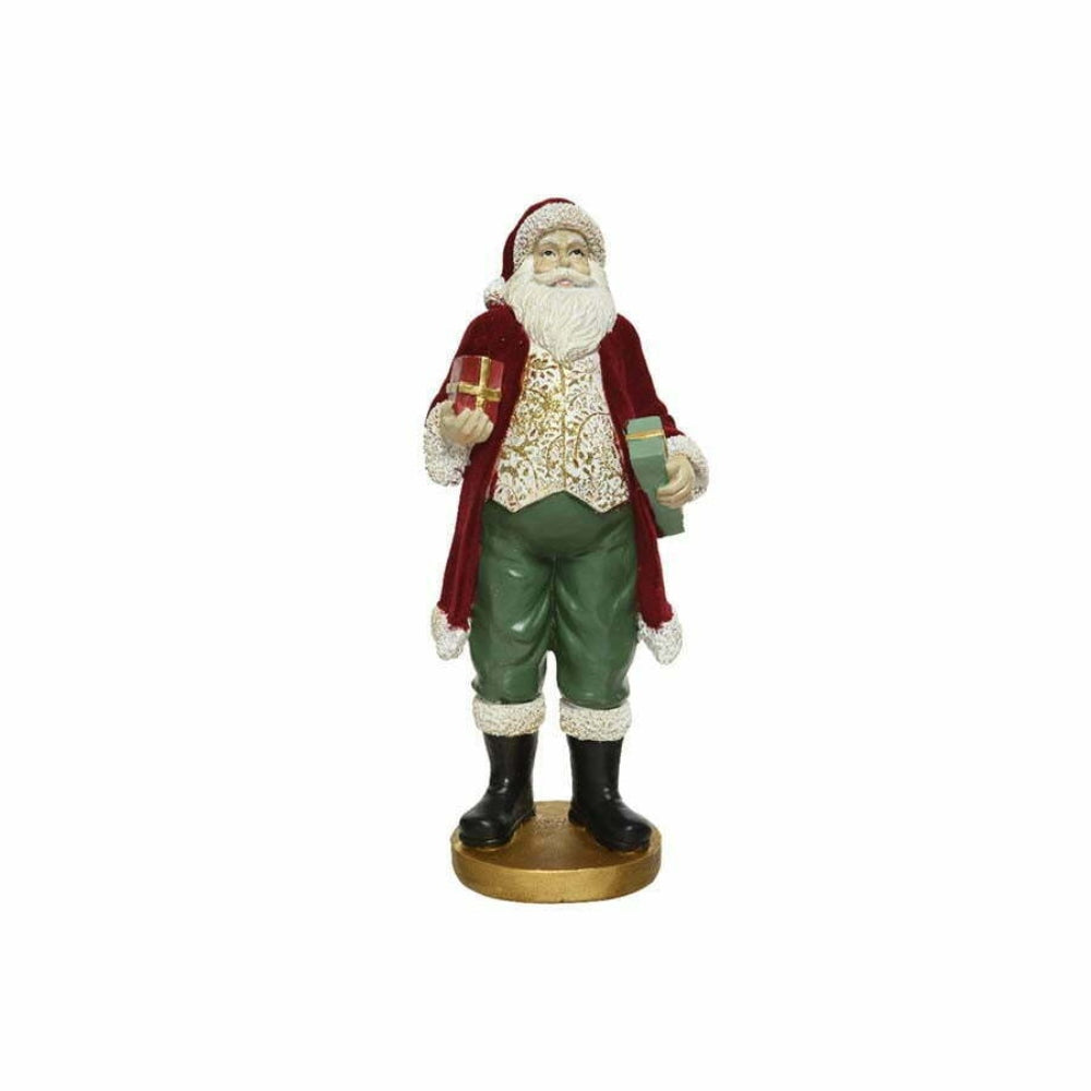 Decoris Santa Figurine with Velvet Coat 24cm