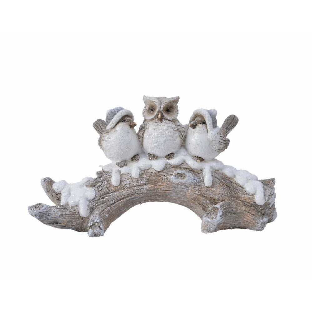 Decoris Polymagnesium Frost Branch with Birds 30cm