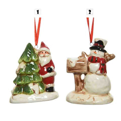 Decoris Hanging Dolomite Ornament 9cm - 2 Assorted