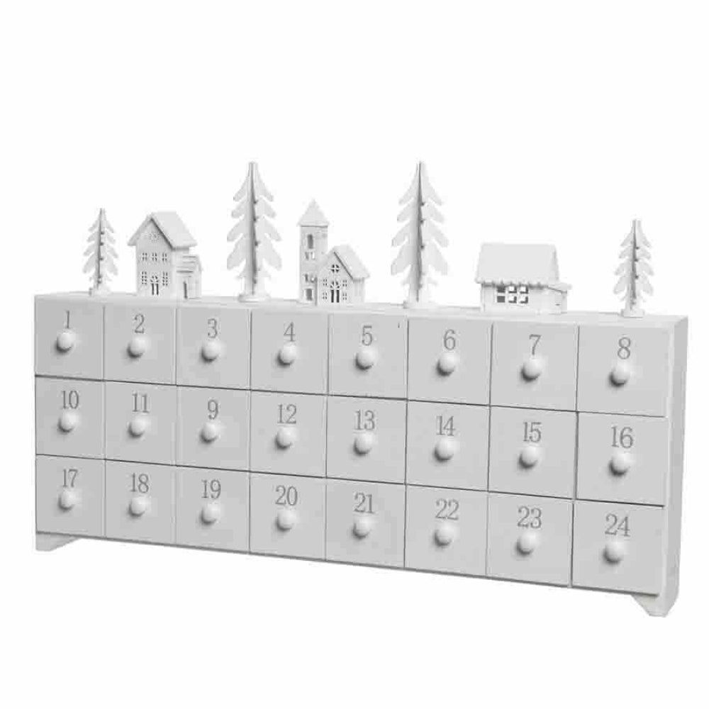 Decoris MDF Advent Calendar 44.5 x 28 x 7cm - Winter Scene