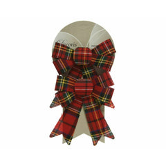 Decoris Polyester Tartan Bow Set of 2 - Checkered