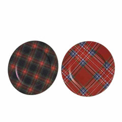 Decoris Plastic Deco Plate 33cm - Checkered 2 Assorted