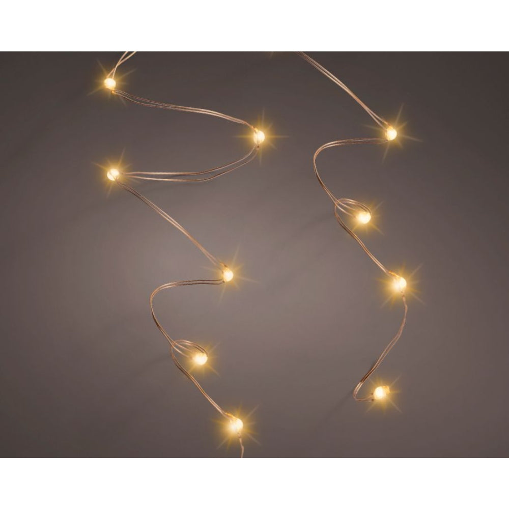 Lumineo BO Micro Wire 40 Led String Lights 195cm - Copper/Classic Warm