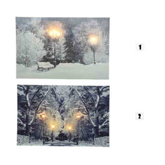 Lumineo BO Canvas Winter Scenery 38 x 58cm - 2 Assorted