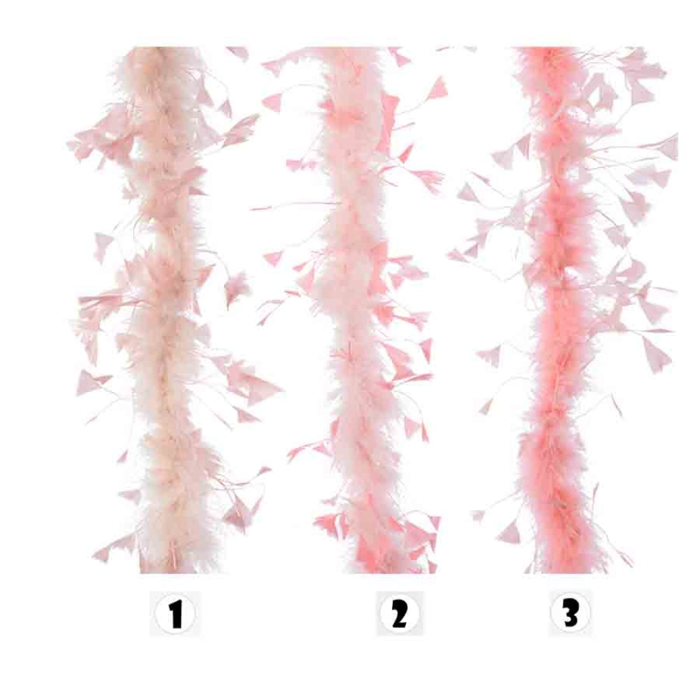 Decoris Feather Boa Garland 15 x 184cm - 3 Assorted Shades of Pink