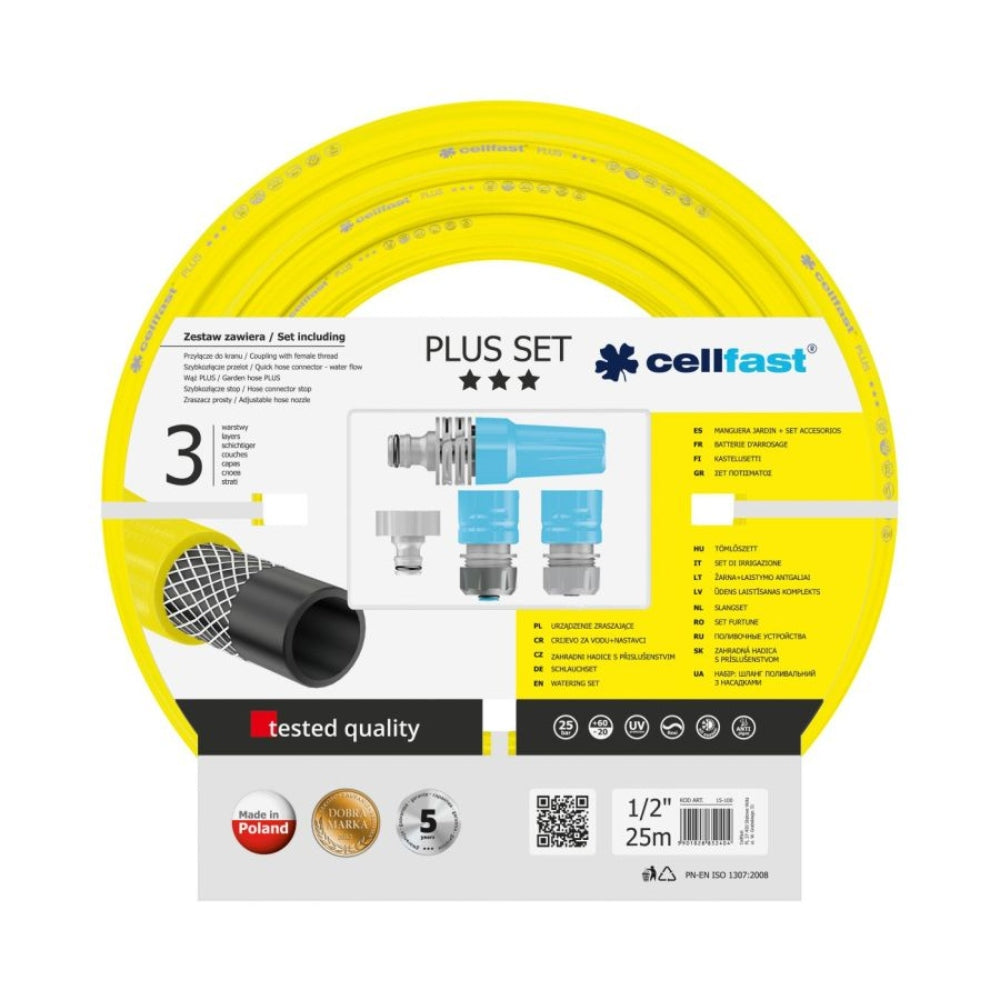 Cellfast Plus Watering Set with Nozzles 1/2” 25m