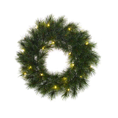 House of Seasons Glendon Pre-Lit Wreath with 10 Led and 52 Tips 35cm