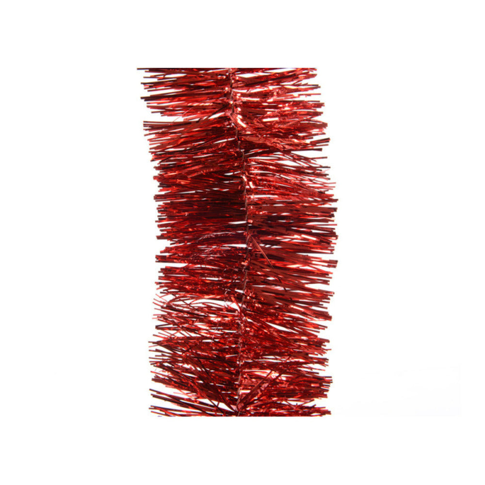 Decoris Tinsel Garland Glitter 7.5 x 270cm - Red