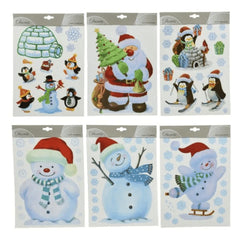 Decoris Window Sticker Decoration 30 x 23cm - 6 Assorted