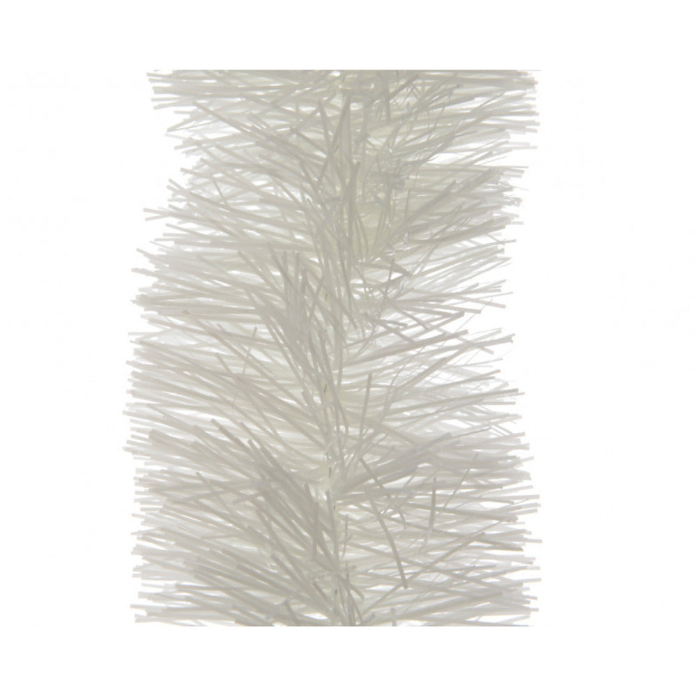 Decoris Tinsel Garland Shiny 10 x 270cm - White