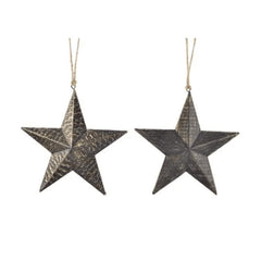 Decoris Hanging Antique Iron Star - 2 Assorted