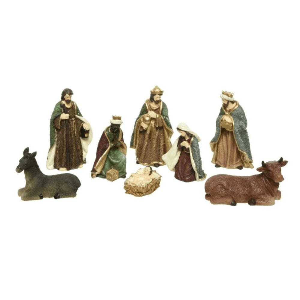 Decoris Polyresin Nativity Set of 8 Pieces 10cm - Multicolour