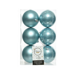 Decoris Shatterproof Baubles Box of 6 Pieces 8cm - Arctic Blue