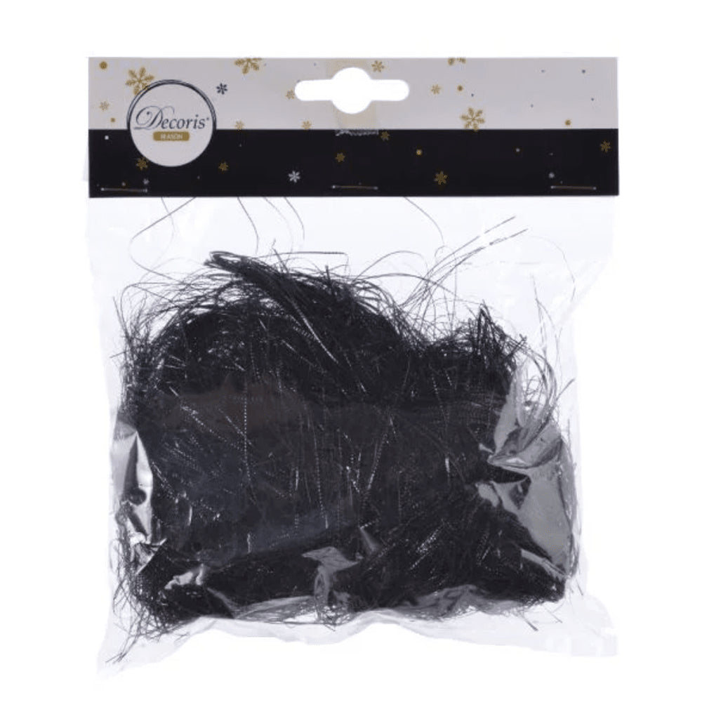 Decoris Tinsel Angel Hair 20g - Black