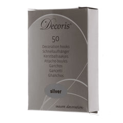 Decoris Bauble Hangers Box of 50 Pieces - Silver