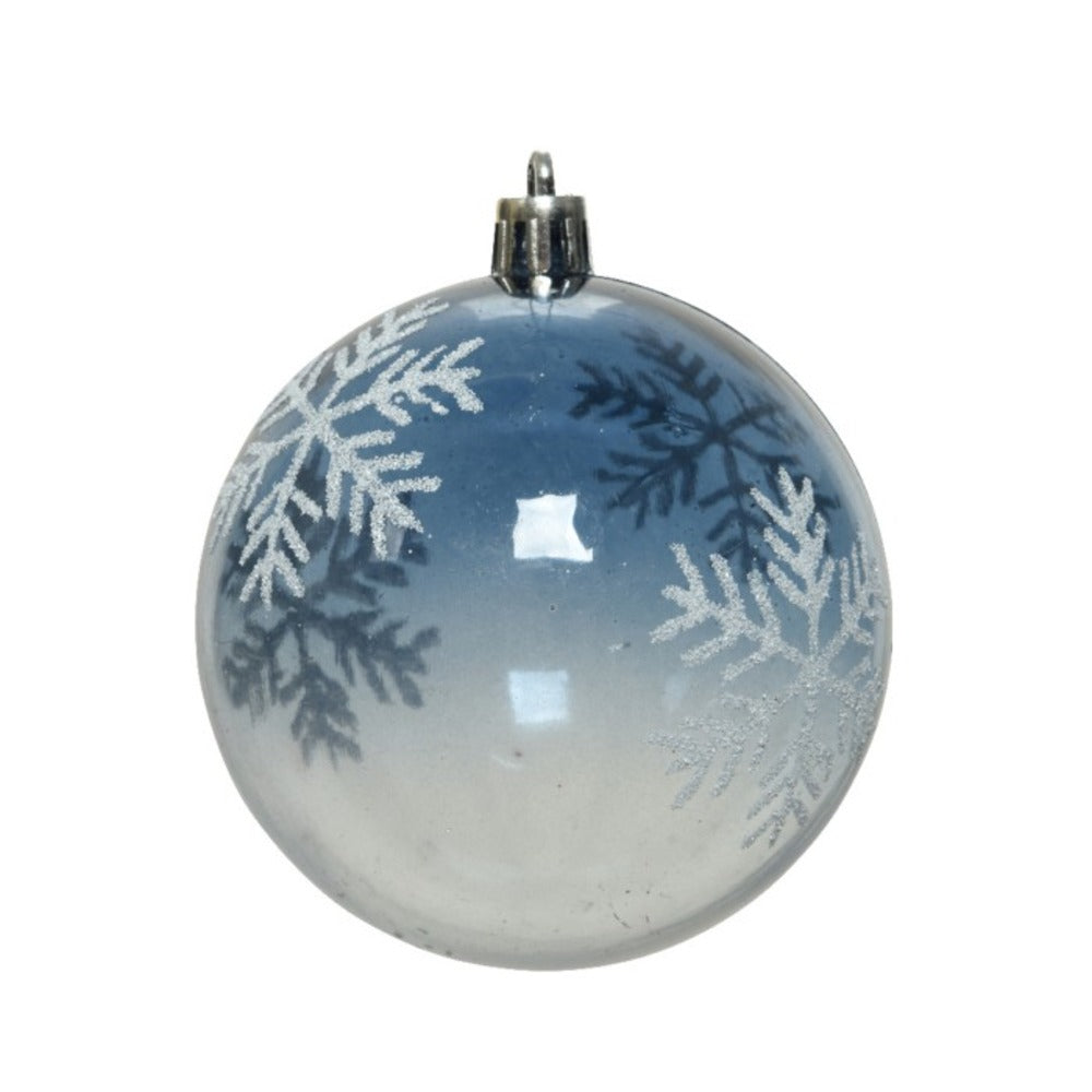 Decoris Shatterproof Bauble with Snowflake 8cm - Night Blue