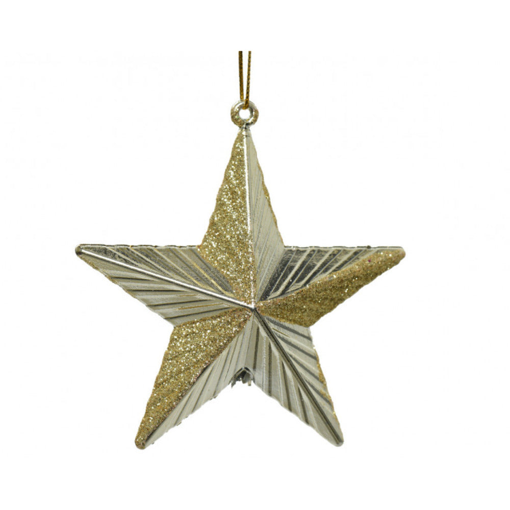 Decoris Hanging Shatterproof Star 9cm - Gold