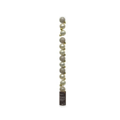 Decoris Shatterproof Baubles Tube of 14 Pieces 3cm - Pearl