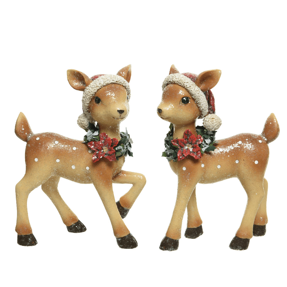 Decoris Polyresin Deer Figurine 20cm - 2 Assorted