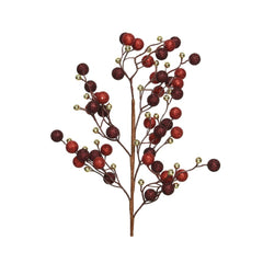 Decoris Spray Foam Berry Branch with Glitter 60cm - Red and Oxblood