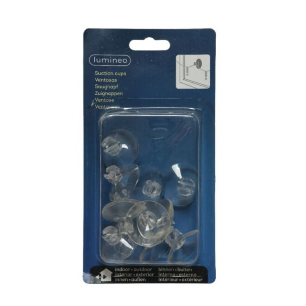 Lumineo Clear Plastic Suction Cups Pack of 12 Pieces for String Lights