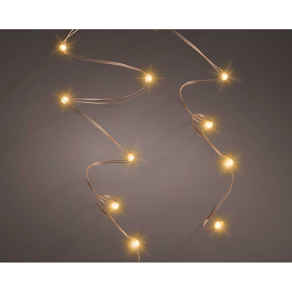 Lumineo BO Micro Wire 20 Led String Lights 95cm - Copper/Classic Warm