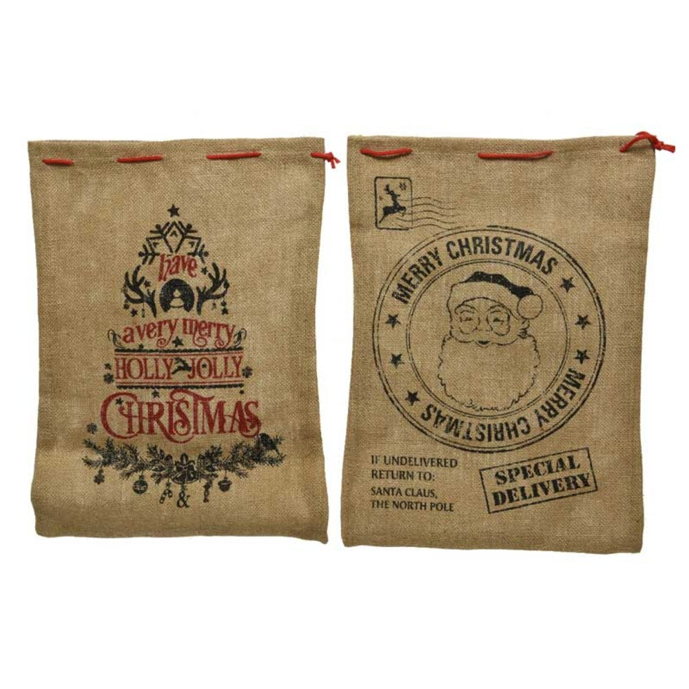 Decoris Hessian Sack 50 x 35cm - 2 Assorted