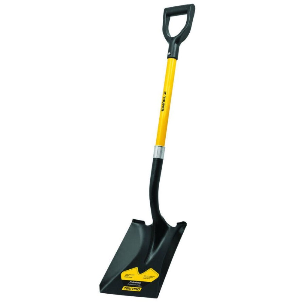 Truper Pro Y-Grip Square Shovel With Fiberglass Handle