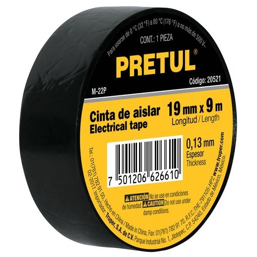 Pretul Electrical Tape Black 1.9cm x 9m