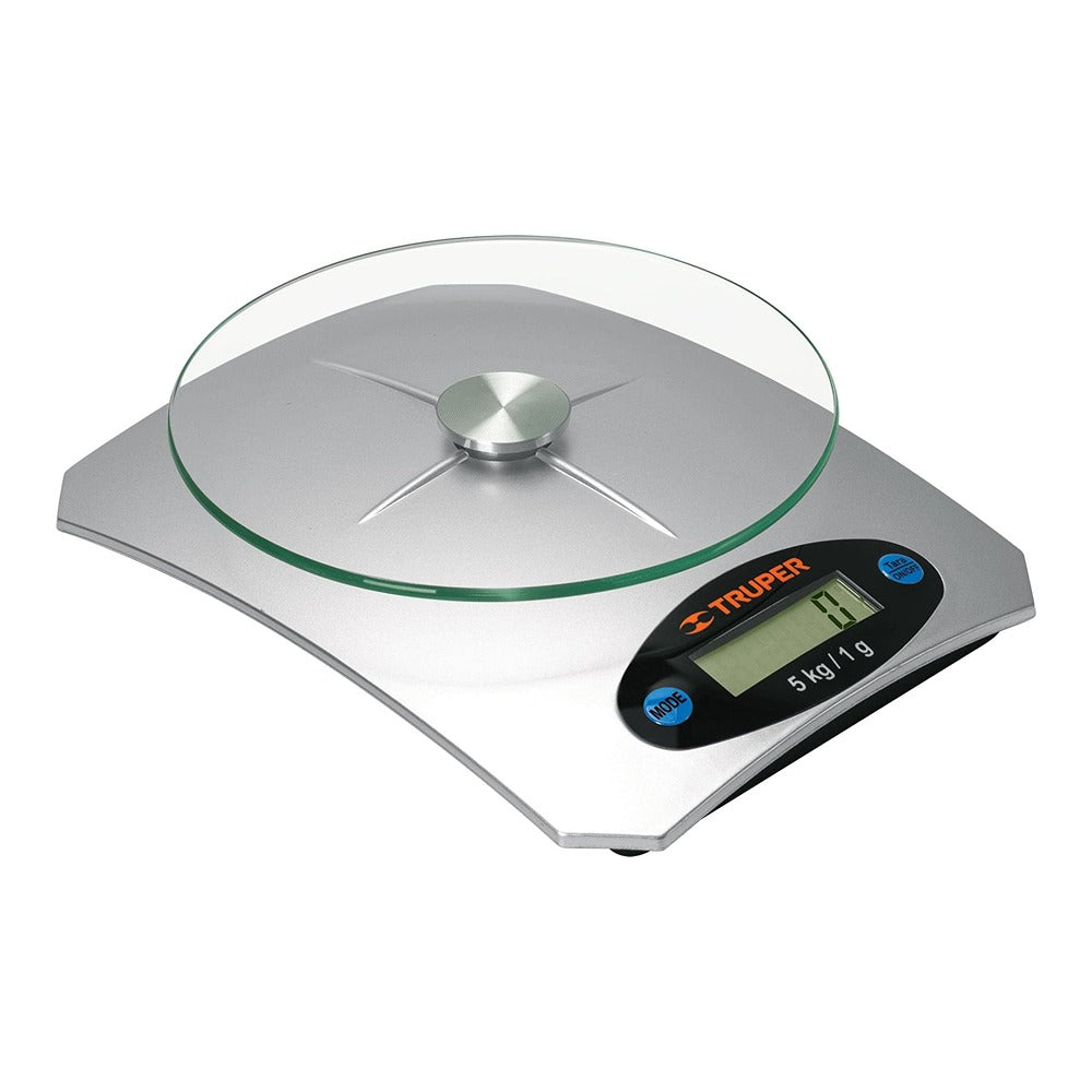 Truper Digital Kitchen Scale With Glass Plate 5Kg