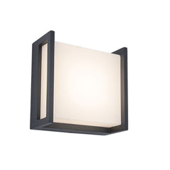 Lutec Qubo Square Wall Light 8W with Integrated Led 3000K - Dark Grey