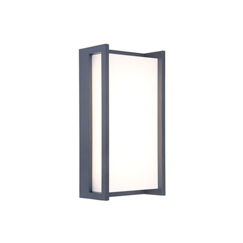 Lutec Qubo Rectangle Wall Light 8W with Integrated Led 3000K - Dark Grey