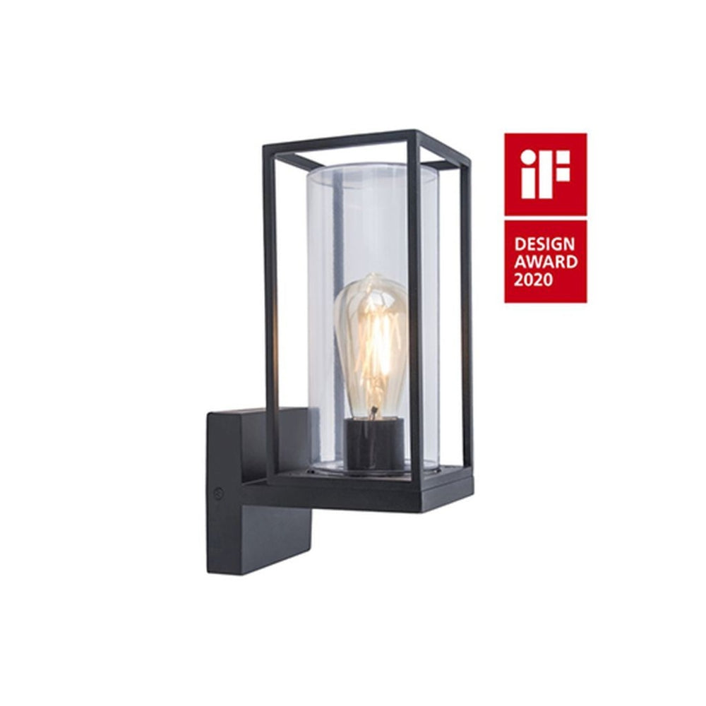 Lutec Flair Wall Light with E27 Bulb Holder - Black