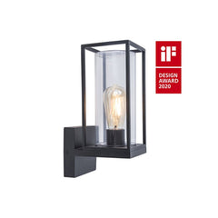 Lutec Flair Wall Light with E27 Bulb Holder - Black