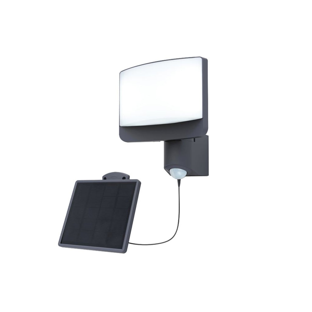 Lutec Sunshine Solar Wall Floodlight 11W with Integrated Led 5000K and Sensor - Dark Grey