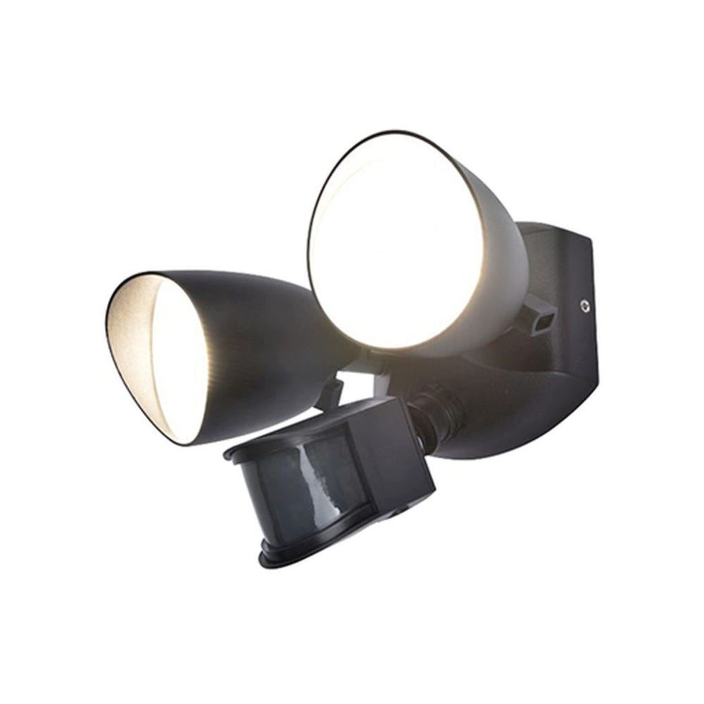 Lutec Shrimp Dual Wall Light 23.5W with Integrated Led 4000K and Sensor - Black