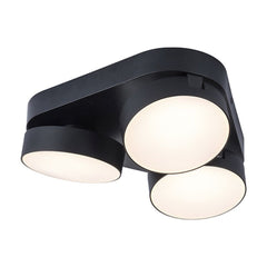 Lutec Stanos Trio Wall or Ceiling Light 6.8W with Integrated Led 2700K to 6500K and RGB - Black