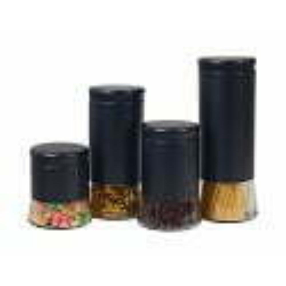 Schafer Storage Glass Jar Set of 4 Pieces - Black