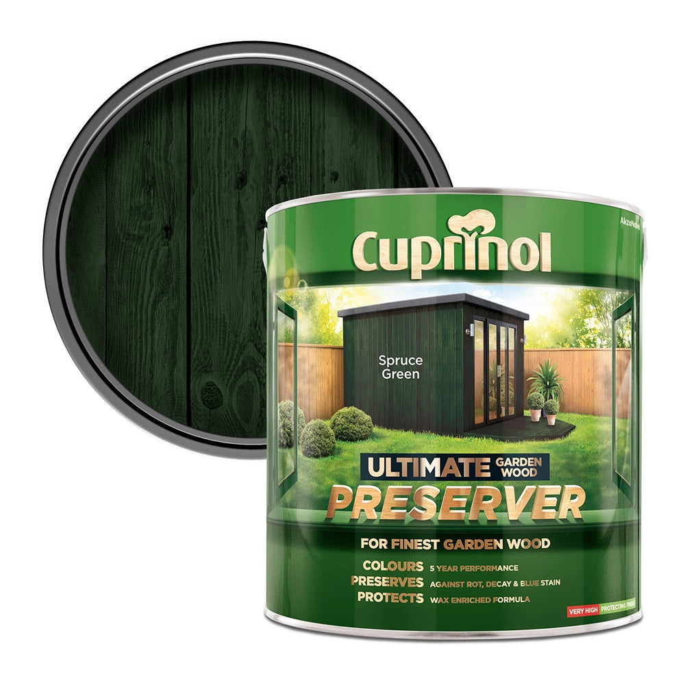 Cuprinol Ultimate Garden Wood Preserver 4L Spruce Green